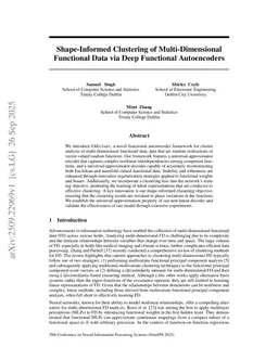 Shape-Informed Clustering of Multi-Dimensional Functional Data via Deep Functional Autoencoders