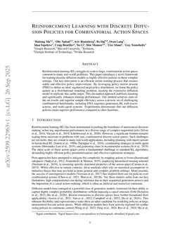 Reinforcement Learning with Discrete Diffusion Policies for Combinatorial Action Spaces