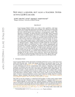 Not only a helper, but also a teacher: Interactive LLM Cascade