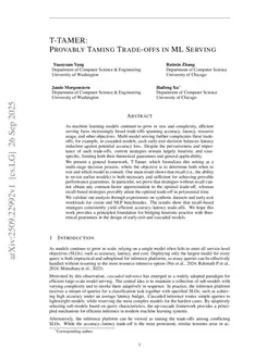 T-TAMER: Provably Taming Trade-offs in ML Serving