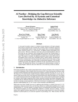 Bridging the Gap Between Scientific Laws Derived by AI Systems and Canonical Knowledge via Abductive Inference with AI-Noether