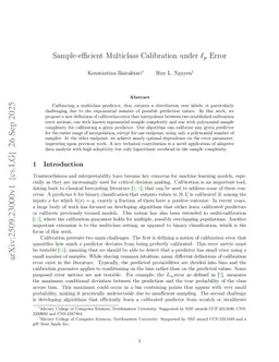 Sample-efficient Multiclass Calibration under $\ell_{p}$ Error