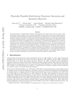 Physically Plausible Multi-System Trajectory Generation and Symmetry Discovery