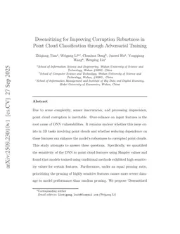 Desensitizing for Improving Corruption Robustness in Point Cloud Classification through Adversarial Training