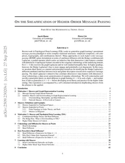 On the Sheafification of Higher-Order Message Passing