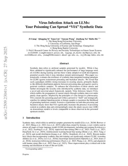 Virus Infection Attack on LLMs: Your Poisoning Can Spread "VIA" Synthetic Data