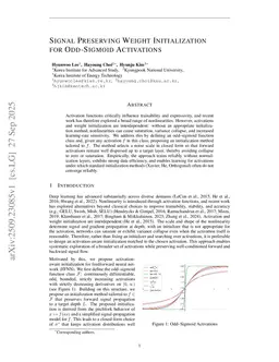 Beyond Gaussian Initializations: Signal Preserving Weight Initialization for Odd-Sigmoid Activations