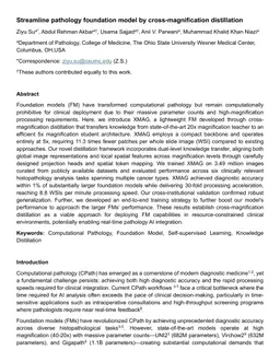 Streamline pathology foundation model by cross-magnification distillation