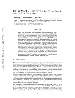 Impute-MACFM: Imputation based on Mask-Aware Flow Matching