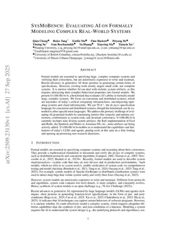 SysMoBench: Evaluating AI on Formally Modeling Complex Real-World Systems