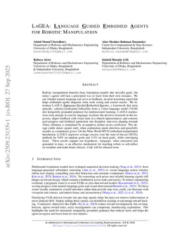 LAGEA: Language Guided Embodied Agents for Robotic Manipulation