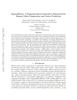 Sparse2Dense: A Keypoint-driven Generative Framework for Human Video Compression and Vertex Prediction
