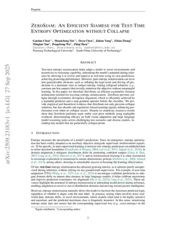 ZeroSiam: An Efficient Siamese for Test-Time Entropy Optimization without Collapse