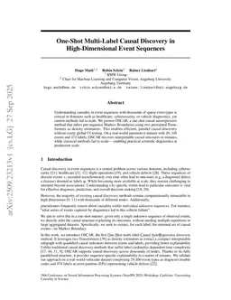 One-Shot Multi-Label Causal Discovery in High-Dimensional Event Sequences