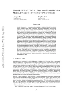 Patch Rebirth: Toward Fast and Transferable Model Inversion of Vision Transformers