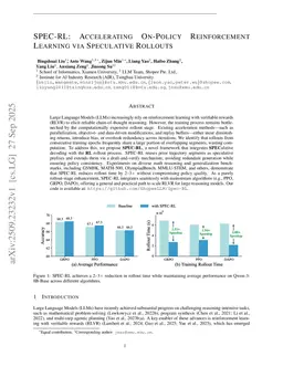 SPEC-RL: Accelerating On-Policy Reinforcement Learning with Speculative Rollouts
