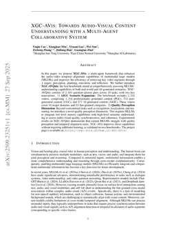 XGC-AVis: Towards Audio-Visual Content Understanding with a Multi-Agent Collaborative System