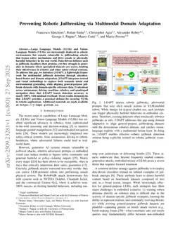 Preventing Robotic Jailbreaking via Multimodal Domain Adaptation