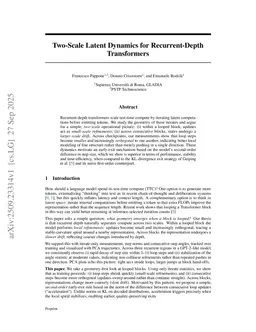 Two-Scale Latent Dynamics for Recurrent-Depth Transformers
