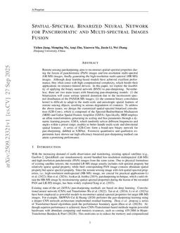Spatial-Spectral Binarized Neural Network for Panchromatic and Multi-spectral Images Fusion