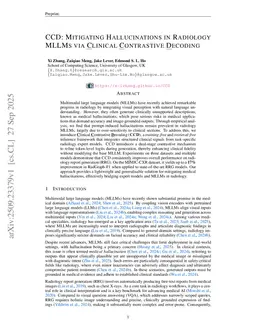 CCD: Mitigating Hallucinations in Radiology MLLMs via Clinical Contrastive Decoding