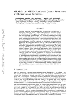 GRAPE: Let GPRO Supervise Query Rewriting by Ranking for Retrieval