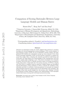Comparison of Scoring Rationales Between Large Language Models and Human Raters