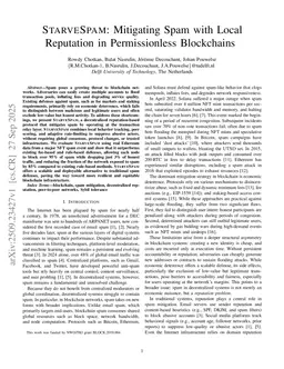 StarveSpam: Mitigating Spam with Local Reputation in Permissionless Blockchains