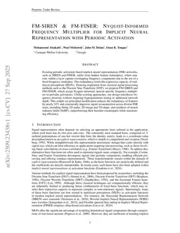 FM-SIREN & FM-FINER: Nyquist-Informed Frequency Multiplier for Implicit Neural Representation with Periodic Activation