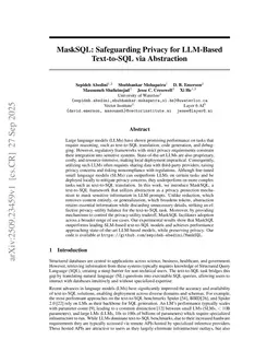 MaskSQL: Safeguarding Privacy for LLM-Based Text-to-SQL via Abstraction