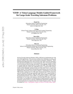 ViTSP: A Vision Language Models Guided Framework for Large-Scale Traveling Salesman Problems