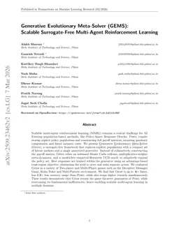 Generative Evolutionary Meta-Solver (GEMS): Scalable Surrogate-Free Multi-Agent Reinforcement Learning