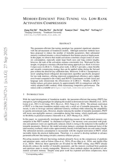 Memory-Efficient Fine-Tuning via Low-Rank Activation Compression