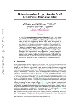 Orientation-anchored Hyper-Gaussian for 4D Reconstruction from Casual Videos