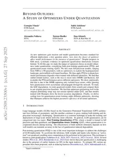 Beyond Outliers: A Study of Optimizers Under Quantization