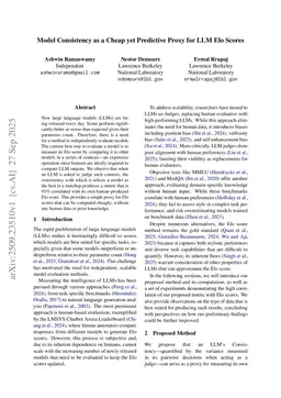 Model Consistency as a Cheap yet Predictive Proxy for LLM Elo Scores