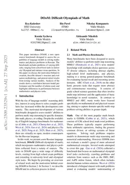 DOoM: Difficult Olympiads of Math