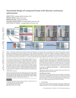 Automated design of compound lenses with discrete-continuous optimization