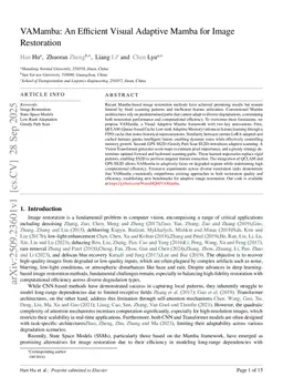 VAMamba: An Efficient Visual Adaptive Mamba for Image Restoration