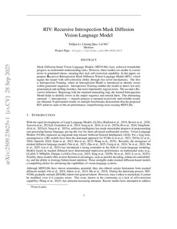 RIV: Recursive Introspection Mask Diffusion Vision Language Model