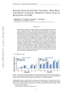 Beyond English-Centric Training: How Reinforcement Learning Improves Cross-Lingual Reasoning in LLMs