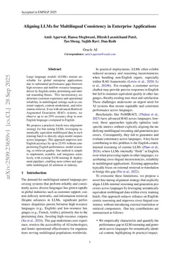 Aligning LLMs for Multilingual Consistency in Enterprise Applications