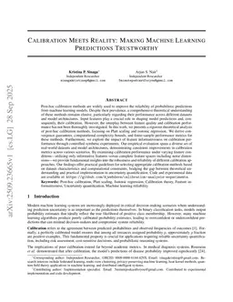 Calibration Meets Reality: Making Machine Learning Predictions Trustworthy