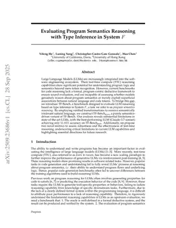 Evaluating Program Semantics Reasoning with Type Inference in System F