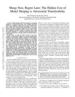 Merge Now, Regret Later: The Hidden Cost of Model Merging is Adversarial Transferability