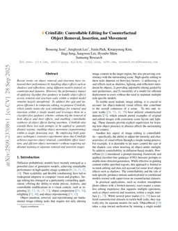 CrimEdit: Controllable Editing for Counterfactual Object Removal, Insertion, and Movement