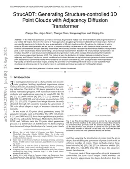 StrucADT: Generating Structure-controlled 3D Point Clouds with Adjacency Diffusion Transformer