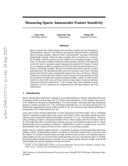 Measuring Sparse Autoencoder Feature Sensitivity