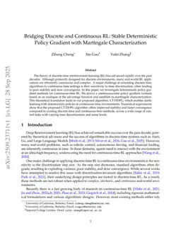 Bridging Discrete and Continuous RL: Stable Deterministic Policy Gradient with Martingale Characterization
