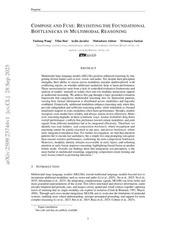 Compose and Fuse: Revisiting the Foundational Bottlenecks in Multimodal Reasoning